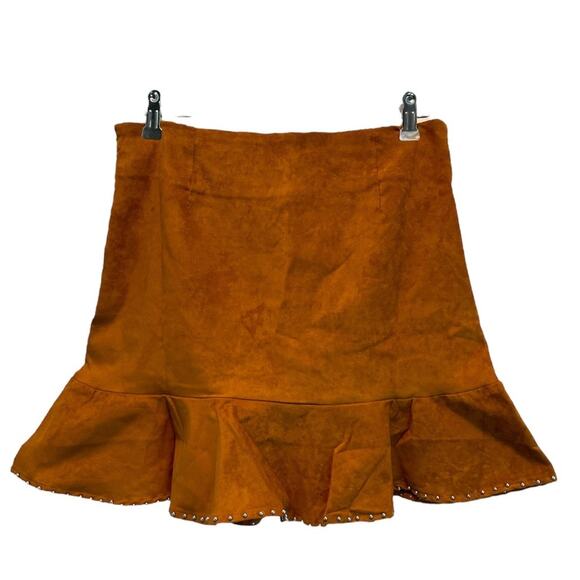 Very J Faux Suede Studded Hem Mini Skirt Medium Jr. - Picture 5 of 6